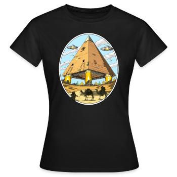 Ausländer-Raum Anunnaki UFO der ägyptischen Pyramiden - Frauen T-Shirt - Schwarz - Vorne - AI Model Female 172 dark (172cm)
