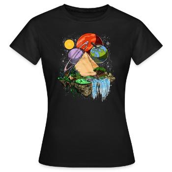 Une ancienne conspiration des extraterrestres des pyramides égyptiennes - T-shirt Femme - noir - Devant - AI Model Female 172 dark (172cm)