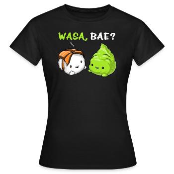 Cute Sushi Wasabi Couple Wasa Bae - Women's T-Shirt - black - Front - AI Model Female 172 dark (172cm)