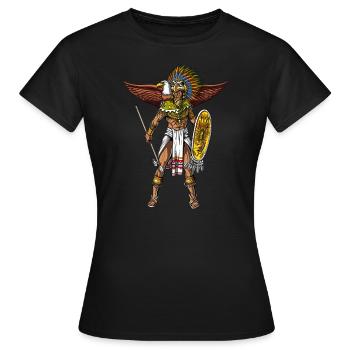 Aztec Eagle Warrior Native Mexican Indian - T-shirt Femme - noir - Devant - AI Model Female 172 dark (172cm)