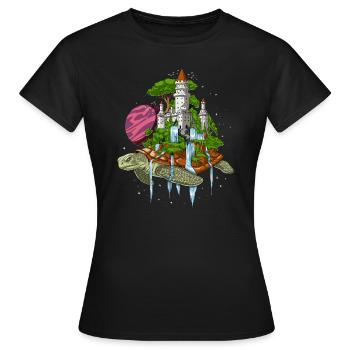 Tortue cosmique - T-shirt Femme - noir - Devant - AI Model Female 172 dark (172cm)