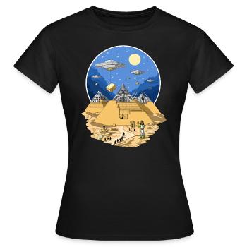 Ägyptische Pyramiden der UFO-Ausländer - Frauen T-Shirt - Schwarz - Vorne - AI Model Female 172 dark (172cm)