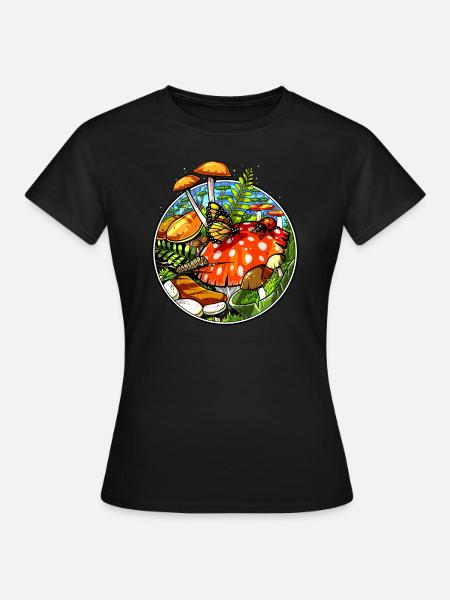Magische Pilz-Pilze - Frauen T-Shirt - Schwarz