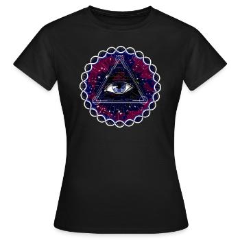 DMT Psychedelic Sacred Geometry - Women's T-Shirt - black - Front - AI Model Female 172 dark (172cm)