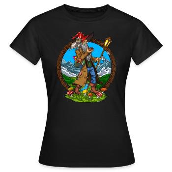 Zauberpilze Hippie Schamane - Frauen T-Shirt - Schwarz - Vorne - AI Model Female 172 dark (172cm)