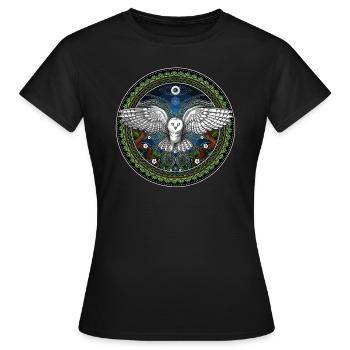 Ayahuasca-Eule - Frauen T-Shirt - Schwarz - Vorne - AI Model Female 172 dark (172cm)