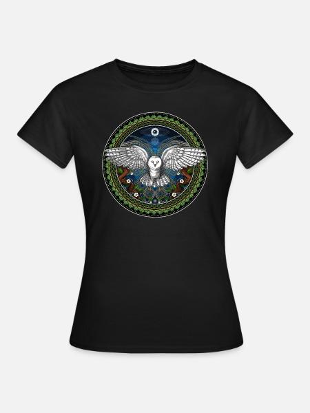 Ayahuasca-Eule - Frauen T-Shirt - Schwarz