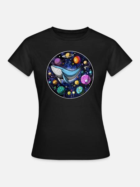 Psychedelischer Wal - Frauen T-Shirt - Schwarz