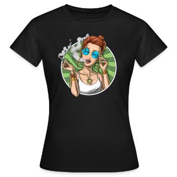 Weed Stoner fumer du cannabis - T-shirt Femme - noir - Devant - AI Model Female 172 dark (172cm)