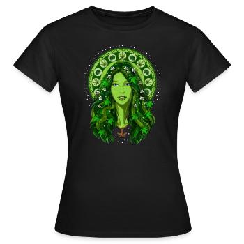 Unkrautgöttin Stoner - Frauen T-Shirt - Schwarz - Vorne - AI Model Female 172 dark (172cm)
