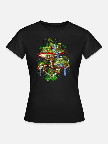 Magic Mushrooms Insel - Frauen T-Shirt - Schwarz