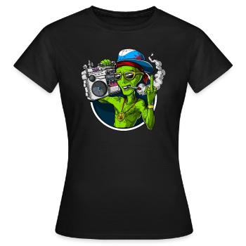 Fête des Aliens Stoner - T-shirt Femme - noir - Devant - AI Model Female 172 dark (172cm)