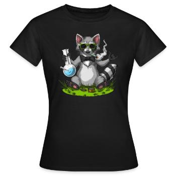Raton laveur Stoner - T-shirt Femme - noir - Devant - AI Model Female 172 dark (172cm)