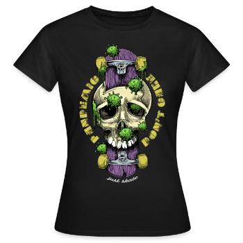 Planche à roulettes pandémique Covid - T-shirt Femme - noir - Devant - AI Model Female 172 dark (172cm)