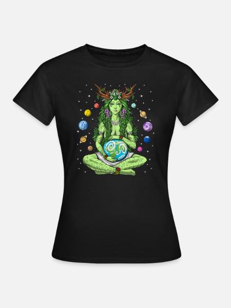 Göttin Gaia - Frauen T-Shirt - Schwarz