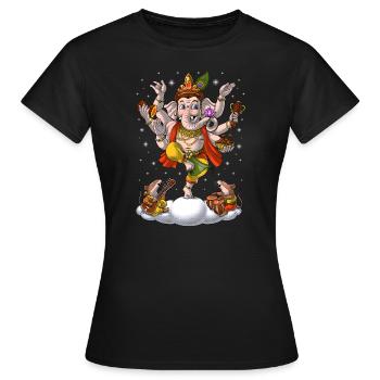 Hindouisme Éléphant Dieu Ganesha - T-shirt Femme - noir - Devant - AI Model Female 172 dark (172cm)