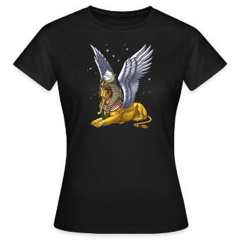 Sphinx aus der altägyptischen Mythologie - Frauen T-Shirt - Schwarz - Vorne - AI Model Female 172 dark (172cm)
