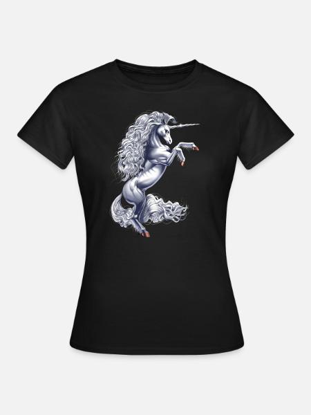 Mythisches magisches Einhorn - Frauen T-Shirt - Schwarz