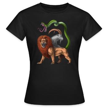 Mythologie grecque Créature Chimère - T-shirt Femme - noir - Devant - AI Model Female 172 dark (172cm)