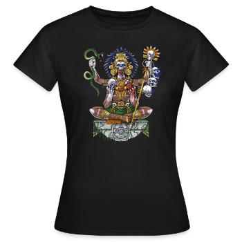 Chaman guerrier aztèque - T-shirt Femme - noir - Devant - AI Model Female 172 dark (172cm)