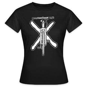 Fahrrad, Bike, Mountainbike, MTB, Freizeitsport - Frauen T-Shirt - Schwarz - Vorne - AI Model Female 172 dark (172cm)