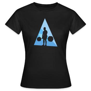 Pompes de musculation d’haltérophilie - T-shirt Femme - noir - Devant - AI Model Female 172 dark (172cm)