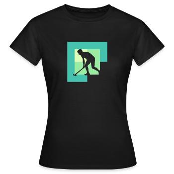 Fieldhockey Feldhockeystock Hallenhockey - Frauen T-Shirt - Schwarz - Vorne - AI Model Female 172 dark (172cm)