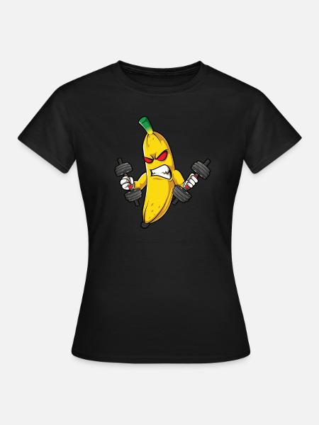 Fitness Banana Workout Routine Training Gym - Dame-T-shirt - sort
