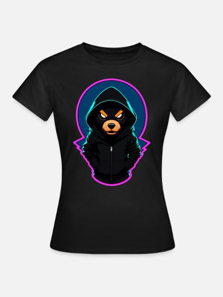 Ours en peluche maléfique avec sweat à capuche - T-shirt Femme - noir