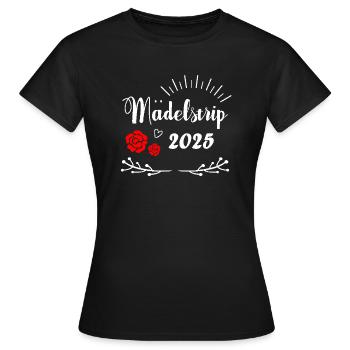 Voyage entre filles 2025 Voyage entre filles Circuit entre filles Voyage entre filles - T-shirt Femme - noir - Devant - AI Model Female 172 dark (172cm)