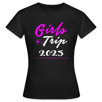 Voyage entre filles 2025 Voyage entre filles Circuit entre filles Voyage entre filles - T-shirt Femme - noir - Devant - AI Model Female 172 dark (172cm)