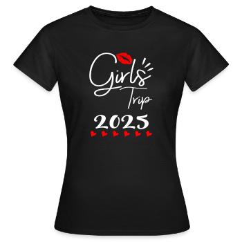 Voyage entre filles 2025 Voyage entre filles Circuit entre filles Voyage entre filles - T-shirt Femme - noir - Devant - AI Model Female 172 dark (172cm)