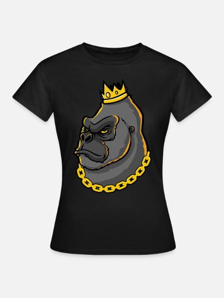 Gorilla King with crown - Women's T-Shirt - black