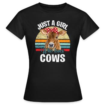 Juste une fille qui aime les vaches - T-shirt Femme - noir - Devant - AI Model Female 172 dark (172cm)