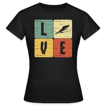 Skispringen - Frauen T-Shirt - Schwarz - Vorne - AI Model Female 172 dark (172cm)