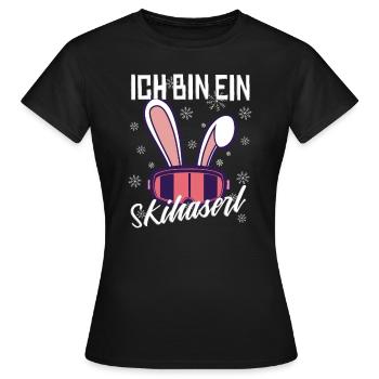 Je suis un costume de lapin de ski - T-shirt Femme - noir - Devant - AI Model Female 172 dark (172cm)
