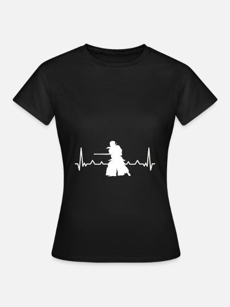 Heartbeat Kendo Japanischer - Frauen T-Shirt - Schwarz