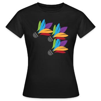 Federbälle - Frauen T-Shirt - Schwarz - Vorne - AI Model Female 172 dark (172cm)