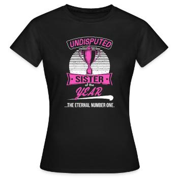 Sister of the Year Award Trophy for - Women's T-Shirt - black - Front - AI Model Female 172 dark (172cm)