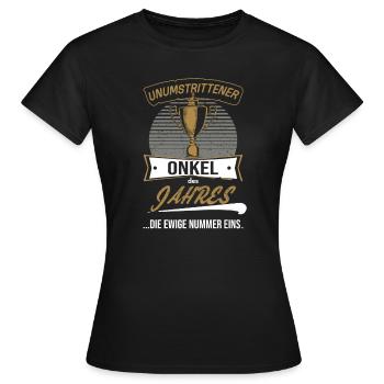Uncle of the Year Award Trophy for Uncle - Women's T-Shirt - black - Front - AI Model Female 172 dark (172cm)