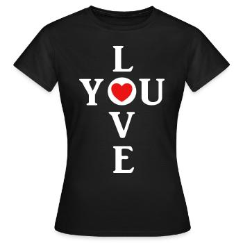 Je t’aime Je t’aime - T-shirt Femme - noir - Devant - AI Model Female 172 dark (172cm)