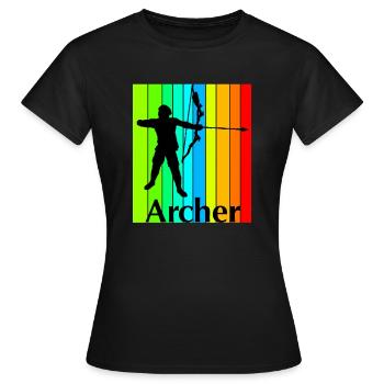 Bogenschütze - Frauen T-Shirt - Schwarz - Vorne - AI Model Female 172 dark (172cm)