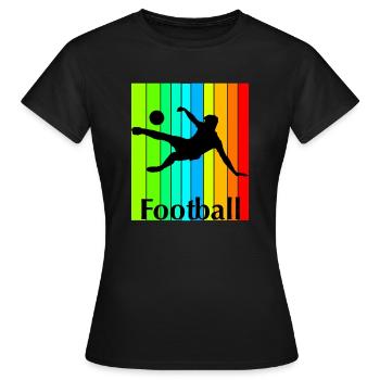 Football Fussball Soccer - T-shirt Femme - noir - Devant - AI Model Female 172 dark (172cm)