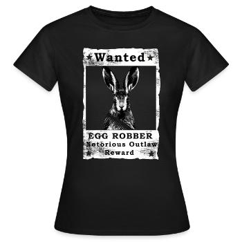 Osterhase Gesucht Mugshot Polizei Ostern - Frauen T-Shirt - Schwarz - Vorne - AI Model Female 172 dark (172cm)