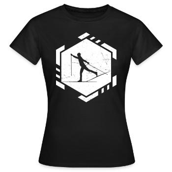 Ski de fond Ski de fond Ski de fond Patinage Ski de fond - T-shirt Femme - noir - Devant - AI Model Female 172 dark (172cm)