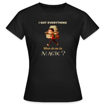Lasst den Kleinen ihre Phantasie - Frauen T-Shirt - Schwarz - Vorne - AI Model Female 172 dark (172cm)