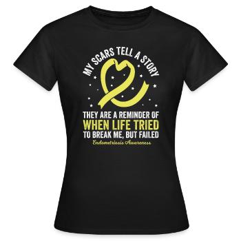 Endometriose Narben: Die Geschichte eines Kampfes - Frauen T-Shirt - Schwarz - Vorne - AI Model Female 172 dark (172cm)