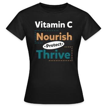 Vitamine C Nourrir Protéger Prospérer - T-shirt Femme - noir - Devant - AI Model Female 172 dark (172cm)