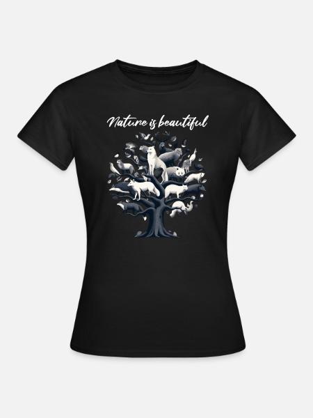 Natur Baum Leben Naturschutz Tierschutz Bio Wald - Dame-T-shirt - sort