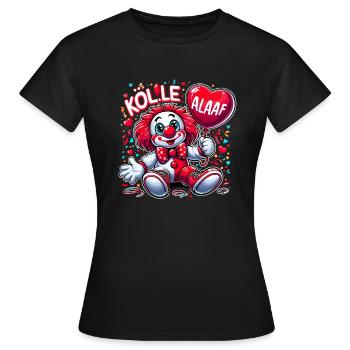 Carnaval Cologne Cologne Alaaf Cologne Clown Mignon - T-shirt Femme - noir - Devant - AI Model Female 172 dark (172cm)
